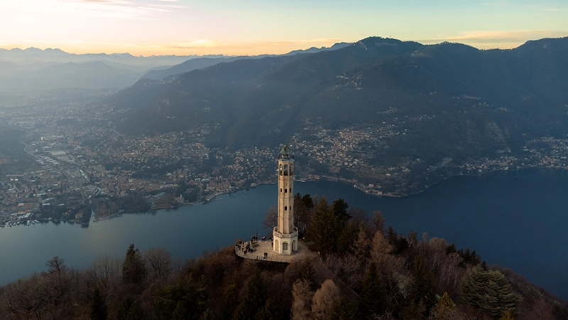 brunate Panoramic cable car on lake como